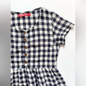 Pyne & Smith navy gingham dress